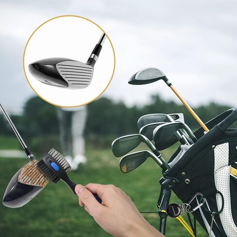 THIODOON Golf Club Cleaner Brush with 4 Oz Water Spray, Nylon and Steel Bristles, Retractable Golf Brush and Groove Cleaner with Clip for Golf Bag, Golf Accessories for Men and Best Golf Gifts in Kuwait