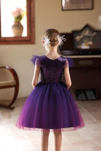 Girls Sequin Formal Dress Kids Fancy Sparkly Pageant Party Birthday Prom Princess Ball Gown Dresses for Girls in Saudi Arabia