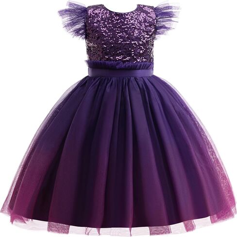 Girls Sequin Formal Dress Kids Fancy Sparkly Pageant Party Birthday Prom Princess Ball Gown Dresses for Girls in Saudi Arabia