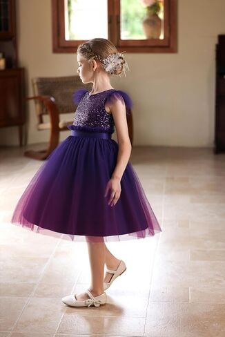 Girls Sequin Formal Dress Kids Fancy Sparkly Pageant Party Birthday Prom Princess Ball Gown Dresses for Girls in Saudi Arabia