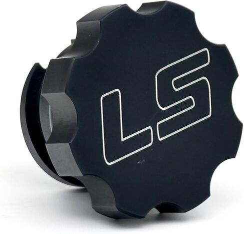 غطاء زيت Michigan Motorsports LS مصنوع باستخدام الحاسب الآلي من الألومنيوم الأسود - يناسب 4.8 5.3 5.7 6.0 6.2 LS1 LS2 LSX in Saudi Arabia