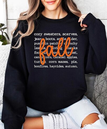Olive Loves Apple Fall Words Sweatshirt for Women and Teens Cute Cozy Autumn Definition Pullover in Saudi Arabia