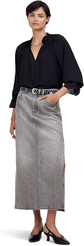 تنورة Madewell الكلاسيكية متوسطة الطول للسيدات باللون Hallandale Wash in Saudi Arabia
