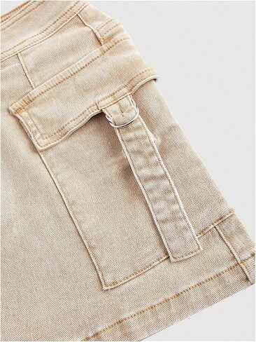 تنورة WDIRARA النسائية الكاجوال عالية الخصر من قماش الدنيم Y2k، تنانير كارجو صغيرة مع جيوب in Kuwait