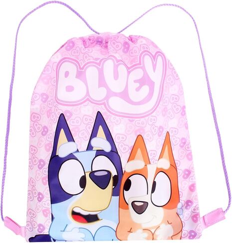 Bluey Girls Drawstring Bag – Pink Gym Sack Backpack Bingo – Kids School, Dance, Swimming, PE, or Sleepover Bag. in Saudi Arabia