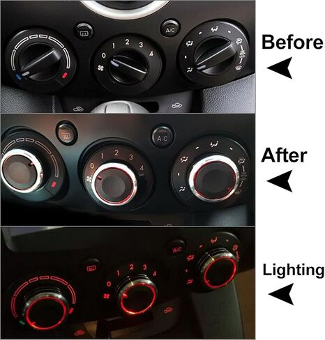 GZYF Car Auto Center Console Air Conditioning Heater Switch Knob Replacement for Mazda 2 / Demio 2007-UP in Saudi Arabia