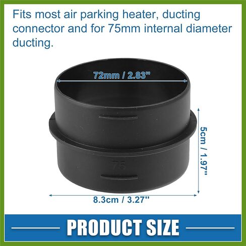 Car Air Ducting Connector Straight Air Heater Duct Joiner Connector Pipe 2.95'' 75mm OD Black Replace Parts Vehicle Components in Saudi Arabia