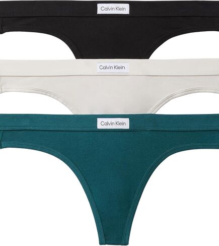 Calvin Klein Women's Comfort Logo Cotton Stretch Thong Panties, 3 Pack in Saudi Arabia