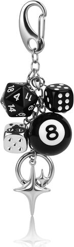 IKANOO 8 Ball Dice Charm Keychain for Women Men Y2K Aesthetic Keychain Creative Bag Purses Handbags Accessories in Saudi Arabia