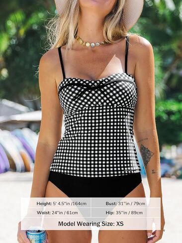 CUPSHE Women's Tankini Sets Two Piece Swimsuit Sweetheart Neck Bathing Suit Cutout Back Adjustable Straps Mid Rise in Saudi Arabia