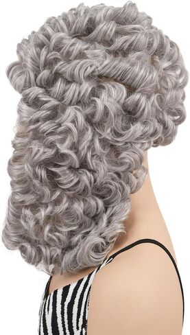 Wiginway Judge Lawyer Curly Blonde Wig Synthetic Long Wigs Colonial Barristers Wig Halloween Cosplay Party Costume Hair (1613 Light Blonde) in Kuwait