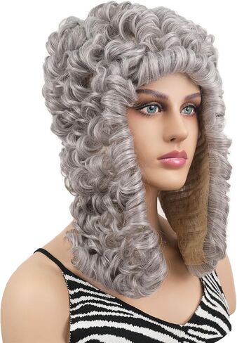 Wiginway Judge Lawyer Curly Blonde Wig Synthetic Long Wigs Colonial Barristers Wig Halloween Cosplay Party Costume Hair (1613 Light Blonde) in Kuwait