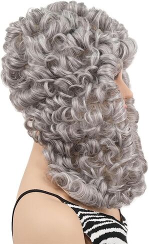 Wiginway Judge Lawyer Curly Blonde Wig Synthetic Long Wigs Colonial Barristers Wig Halloween Cosplay Party Costume Hair (1613 Light Blonde) in Kuwait