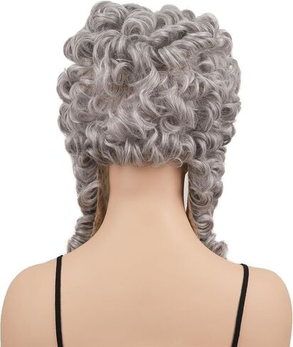 Wiginway Judge Lawyer Curly Blonde Wig Synthetic Long Wigs Colonial Barristers Wig Halloween Cosplay Party Costume Hair (1613 Light Blonde) in Kuwait
