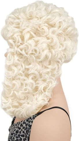 Wiginway Judge Lawyer Curly Blonde Wig Synthetic Long Wigs Colonial Barristers Wig Halloween Cosplay Party Costume Hair (1613 Light Blonde) in Kuwait