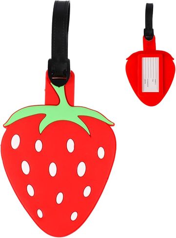 Cute Luggage Tags-Colorful Luggage Tags Cartoon Vegetable Rubber ID Tags for Travel Baggage Suitcase Bag Funny Identifiers Decor (Red) in Kuwait