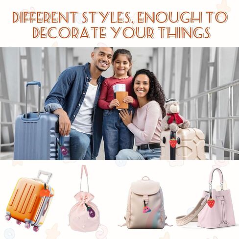 Cute Luggage Tags-Colorful Luggage Tags Cartoon Vegetable Rubber ID Tags for Travel Baggage Suitcase Bag Funny Identifiers Decor (Red) in Kuwait