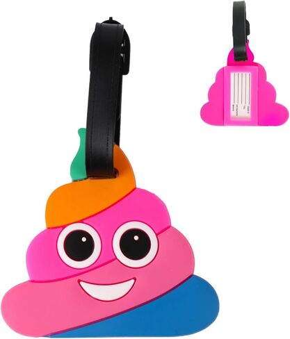 Cute Luggage Tags-Colorful Luggage Tags Cartoon Vegetable Rubber ID Tags for Travel Baggage Suitcase Bag Funny Identifiers Decor (Red) in Kuwait