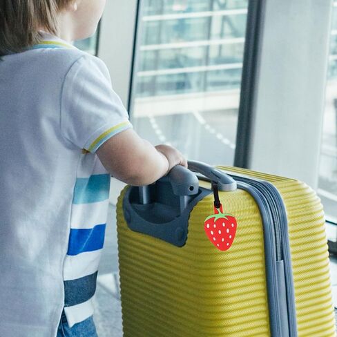 Cute Luggage Tags-Colorful Luggage Tags Cartoon Vegetable Rubber ID Tags for Travel Baggage Suitcase Bag Funny Identifiers Decor (Red) in Kuwait