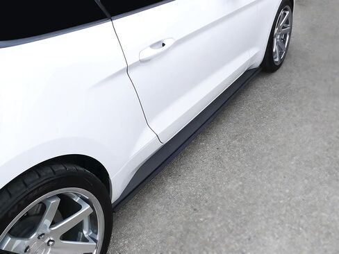 IKON MOTORSPORTS Side Skirts Extension Compatible with 2015-2023 Ford Mustang R Style PP Textured Black Rocker Panel Splitter Side Underbody Spoiler in Saudi Arabia