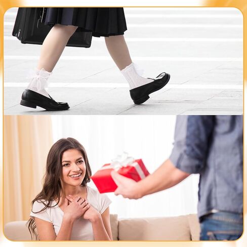 Jspupifip 6 Pairs Lace Ruffle Crew Socks for Women, Cotton Cute Princess Ankle Dress Lace Socks for Women Girls in Saudi Arabia