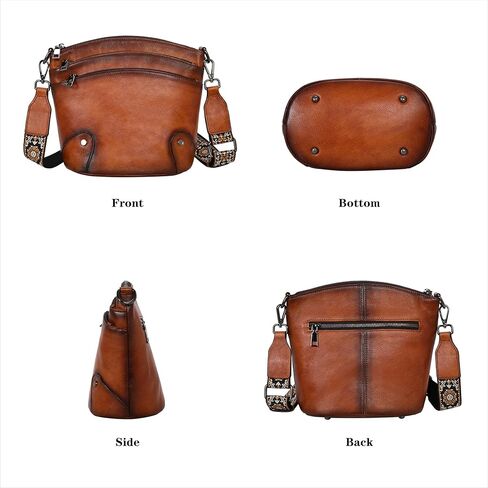 HESHE Crossbody Bags Leather Purses for Women Vintage Shoulder Handbags with Multi Pockets Cross Body Purses for Travel in Saudi Arabia