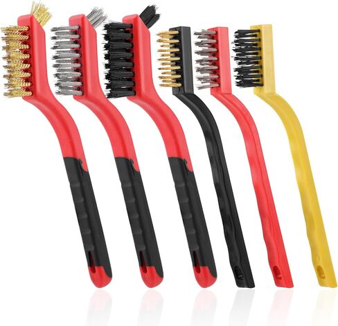 6 قطع فرش سلكية، فرشاة معدنية، فرشاة نحاسية، فرشاة ستانلس ستيل، فرش نايلون، مجموعة فرش سلكية صغيرة لتنظيف الصدأ المعدني وإزالة الطلاء in Saudi Arabia