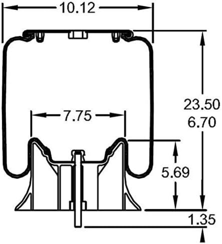 TORQUE Air Spring Bag for Peterbilt Trukcs (Replaces Firestone 8852, W01-358-8852, Peterbilt 03-07887 (Low Air Feaf, Goodyear 1R12-568) (TR8852) in Saudi Arabia