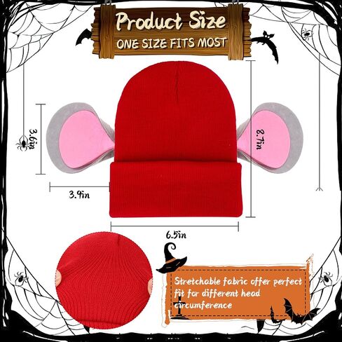 Preboun هالوين الكرتون ماوس آذان متماسكة قبعة الفئران زي أغطية الرأس اكسسوارات للكبار النساء الرجال الفئران تأثيري الطرف in Saudi Arabia