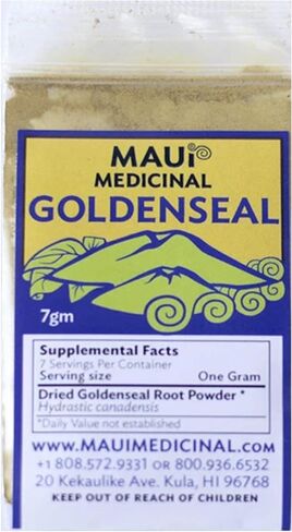 Goldenseal Root Powder 7gm = 1/4 oz. **USA GROWN & PACKAGED** in Saudi Arabia