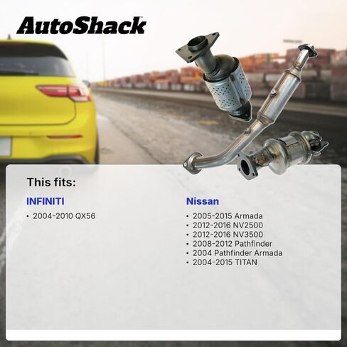 محول حفاز مشعب عادم AutoShack مناسب مباشرة لاستبدال جانب الركاب لإنفينيتي QX56 نيسان باثفايندر أرمادا 2004-2015 تيتان 2012-2016 NV3500 NV2500 RWD (متوافق مع وكالة حماية البيئة) EMCC774845 in Saudi Arabia
