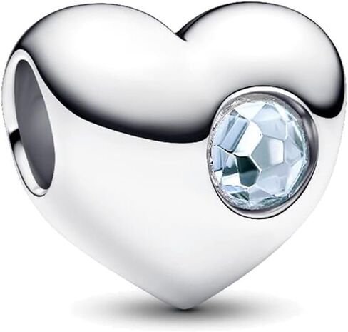 January-December Engravable Heart Stone Charm Fit Women Bracelets Necklaces 925 Sterling Silver Charms DIY Jewelry in Saudi Arabia