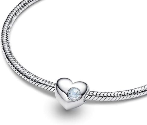 January-December Engravable Heart Stone Charm Fit Women Bracelets Necklaces 925 Sterling Silver Charms DIY Jewelry in Saudi Arabia