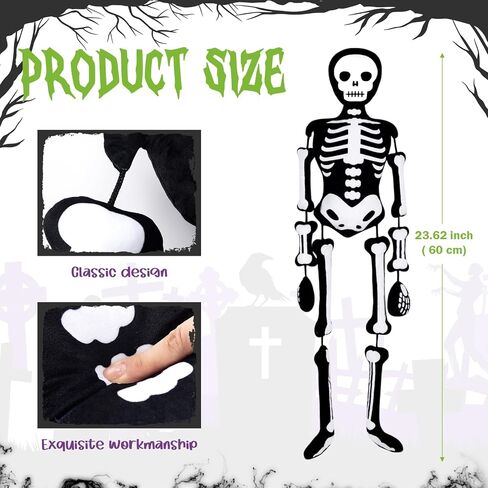 Sosation 47 Inch Halloween Skeleton Plush Pillow Realistic Stuffed Skeleton Plushy Cushion Horror Spooky Plush for Halloween Festive Home Sofa Bed Couch Decorations Party Gifts Graveyard Prop in Saudi Arabia