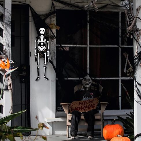 Sosation 47 Inch Halloween Skeleton Plush Pillow Realistic Stuffed Skeleton Plushy Cushion Horror Spooky Plush for Halloween Festive Home Sofa Bed Couch Decorations Party Gifts Graveyard Prop in Saudi Arabia