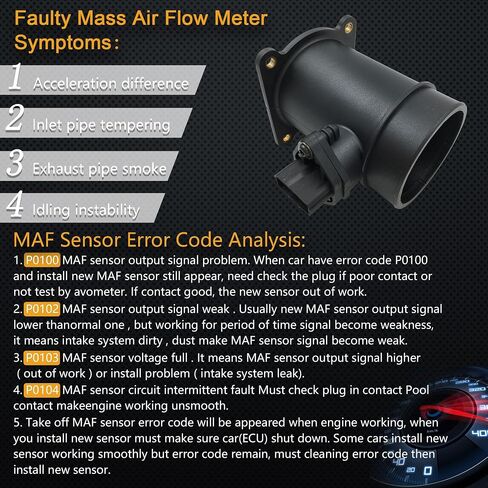 Mass Air Flow Sensor for Nissan Altima 2.5L 3.5L Engine 2002-2003 / Sentra 2.5L 3.5L Engine 2002-2003 Replaces OE# 0280218154 22680-8J000 5S2953 in Saudi Arabia