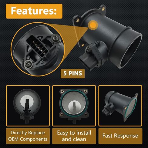 Mass Air Flow Sensor for Nissan Altima 2.5L 3.5L Engine 2002-2003 / Sentra 2.5L 3.5L Engine 2002-2003 Replaces OE# 0280218154 22680-8J000 5S2953 in Saudi Arabia