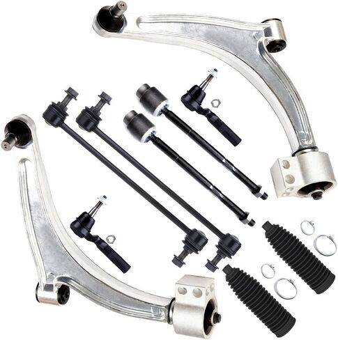 SCITOO 10pcs Front Suspension Kit Lower Control Arm with Ball Joint fit 2004-2012 for Chevy for Malibu 2005-2010 for Pontiac G6 for Saturn Aura Sway Bar Link Outer Inner Tie Rod End w/Steering Boot in Saudi Arabia