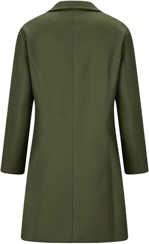 Mens Wool Blend Trench Coat Mid Long Single Breasted Lapel Pea Coats Winter Business Casual Overcoats with Pockets in Saudi Arabia