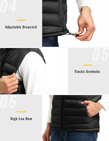 Rdruko Men's Puffer Vest Lightweight Outerwear Winter Warm Outdoor Hiking Casual Vest with 5 Pockets in Saudi Arabia