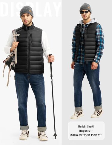 Rdruko Men's Puffer Vest Lightweight Outerwear Winter Warm Outdoor Hiking Casual Vest with 5 Pockets in Saudi Arabia