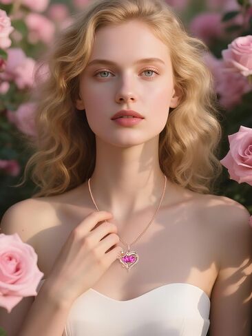 Forever Love Gifts Double Birthstone Heart Necklaces for Women，Rose Gold Fine Jewelry, Pendant Heart Necklaces Birthday Anniversary Christmas Gift for Women Wife Mom Girlfriend Lady in Saudi Arabia