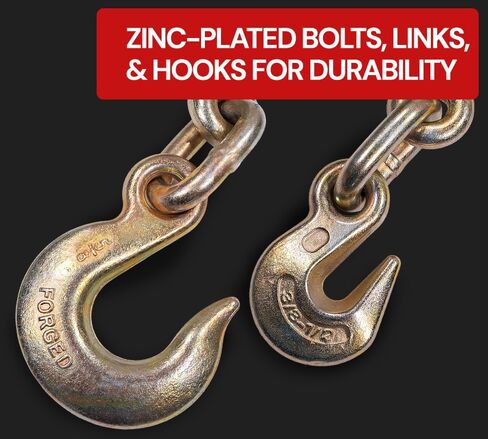 Mytee Products 4 Pack 3/8"-1/2" Hi-Viz Green Heavy Duty Folding Handle Ratchet Chain Binder w/ 1/2" Grab & 5/8" Slip Hook 12,000 lbs WLL | Tie Down Hauling Load Chain Binders for Flatbed Trailer in Saudi Arabia