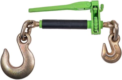 Mytee Products 4 Pack 3/8"-1/2" Hi-Viz Green Heavy Duty Folding Handle Ratchet Chain Binder w/ 1/2" Grab & 5/8" Slip Hook 12,000 lbs WLL | Tie Down Hauling Load Chain Binders for Flatbed Trailer in Saudi Arabia