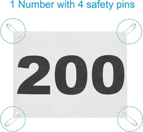 PATIKIL Tearproof Running Bib Numbers 7x4 Inch, 1-100 Waterproof Race Competitor Numbers with Safety Pin for Marathon Sports Game Competition Runner, White in Saudi Arabia