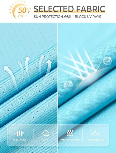 قمصان السباحة الرجالية Rash Guard UPF 50+ تي شيرت قصير الأكمام للشمس، سريع الجفاف، خفيف الوزن، قميص شاطئ للصيد in Saudi Arabia