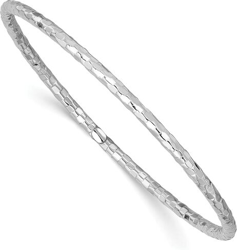 IceCarats 14K Solid White Gold Slip On Bangle Bracelet in Saudi Arabia