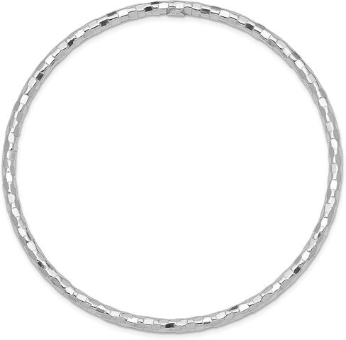 IceCarats 14K Solid White Gold Slip On Bangle Bracelet in Saudi Arabia