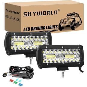 SKYWORLD 23 inch 480W Off Road LED Light Bar 12V 24V 8D Combo Led Bar/Work Lights Boat Lightbar for Car Truck SUV 4x4 ATV with Wiring in Saudi Arabia