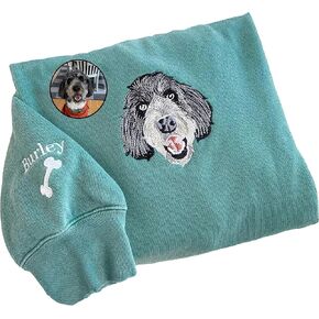 NAZENTI Custom Photo Pet Embroidered Sweatshirt, Custom Dog Face Embroidered Sweatshirt, Dog Mom Sweater,Cat Sweater in Saudi Arabia